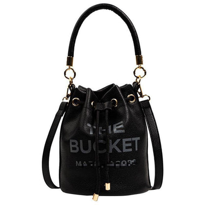 Women's Shoulder Bags Desinger Drawstring Bucket Bag, Top Faux Leather Handbags