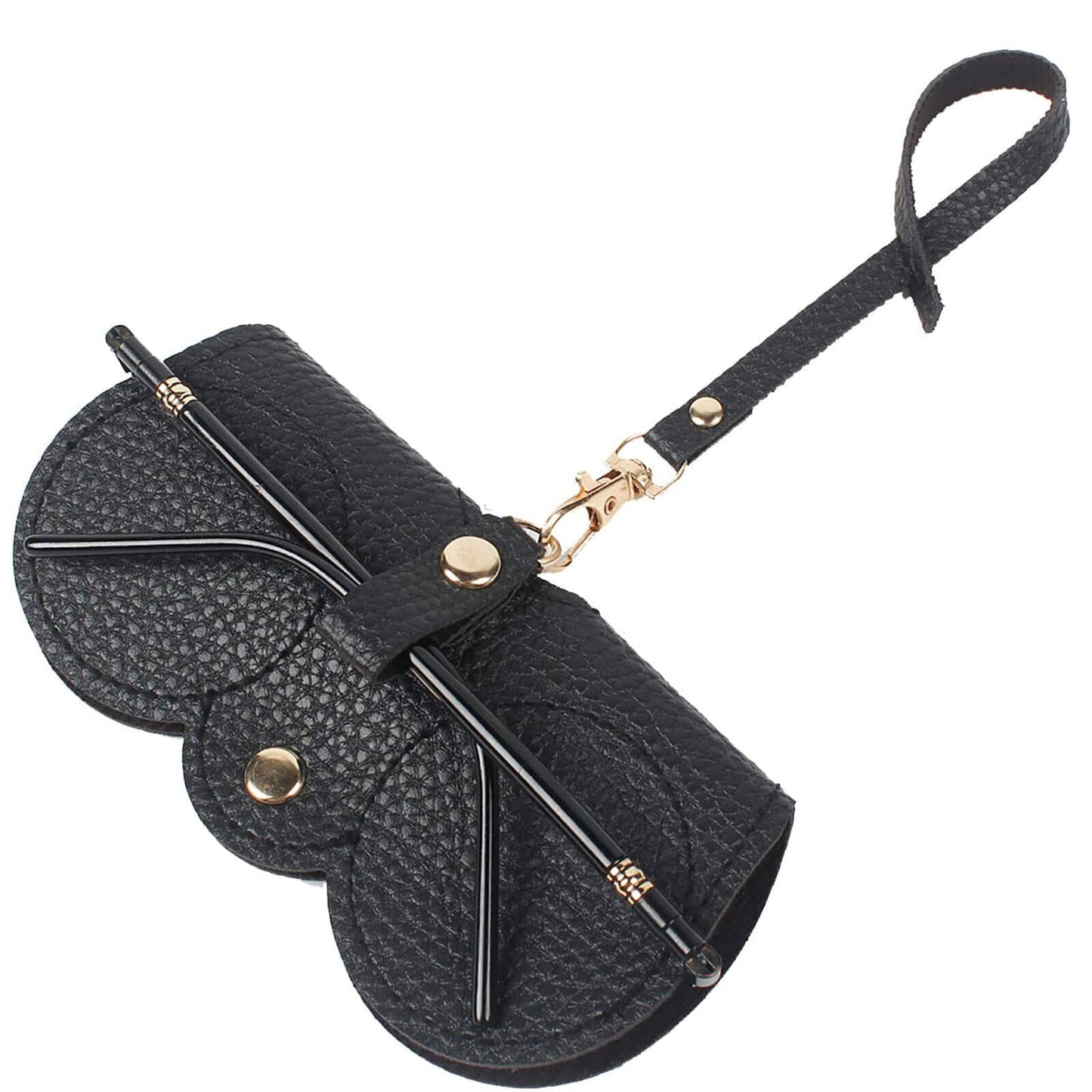 2Pcs Soft Leather Sunglasses Bag Eyeglasses Reading Glasses Case Holder Storage