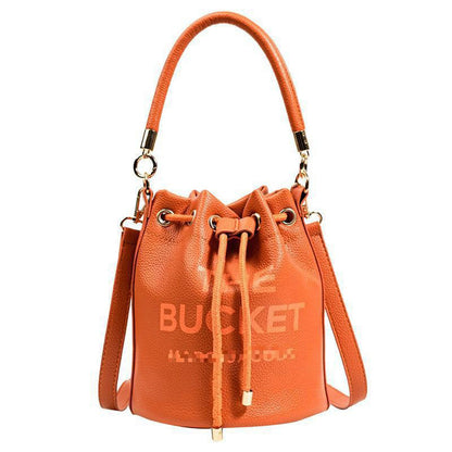Women's Shoulder Bags Desinger Drawstring Bucket Bag, Top Faux Leather Handbags