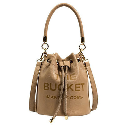 Women's Shoulder Bags Desinger Drawstring Bucket Bag, Top Faux Leather Handbags