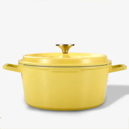 24cm Saucepan Pots Uncoated Nonstick Frying Pan Lid Tableware Soup Pot Enamel Gas Burner Casserole Cooking Kitchen Cookware