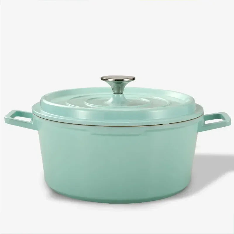 24cm Saucepan Pots Uncoated Nonstick Frying Pan Lid Tableware Soup Pot Enamel Gas Burner Casserole Cooking Kitchen Cookware