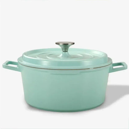 24cm Saucepan Pots Uncoated Nonstick Frying Pan Lid Tableware Soup Pot Enamel Gas Burner Casserole Cooking Kitchen Cookware