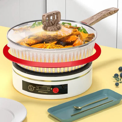 24cm With Lid Medical Stone Pan White Nonstick Quality Wok Suitable For 1-2 People Kitchen Breakfast Making Cookware