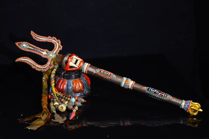 25 "مجموعة معبد التبت Tiantie جوهرة Dzi الخرز الجمجمة رئيس جثة الغابات شوكة شكل Dorje Vajra Phurpa ماجيك سلاح طرد الأرواح