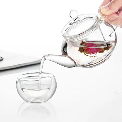 250ML Glass Teapot Household Teaware Tea Infuser Heat Resistant High Temperature Explosion Proof Milk Rose Flower Tea Set Teacup