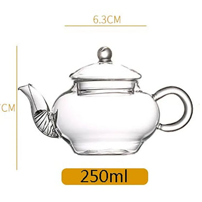 250ML Glass Teapot Household Teaware Tea Infuser Heat Resistant High Temperature Explosion Proof Milk Rose Flower Tea Set Teacup