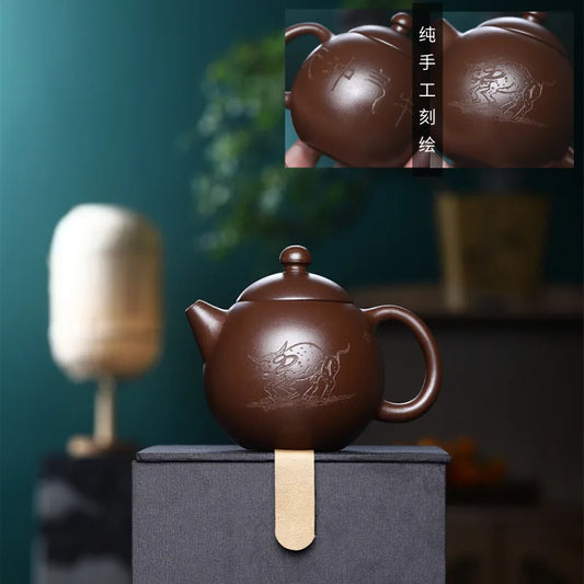 250ML Small Capacity Real Handmade Yixing Kettle Raw Ore Duan Mud Clay Teapot Golden Teaware Kun Fu Zisha Tea Pot