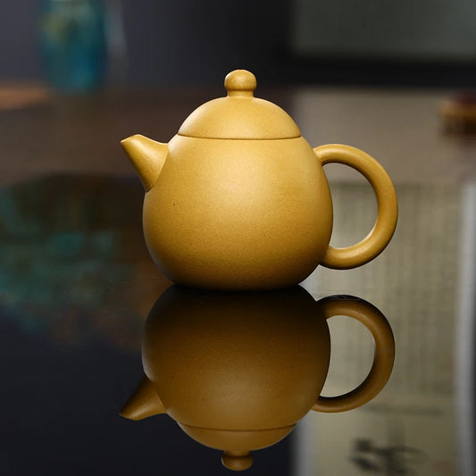 250ML Small Capacity Real Handmade Yixing Kettle Raw Ore Duan Mud Clay Teapot Golden Teaware Kun Fu Zisha Tea Pot Free Shipping