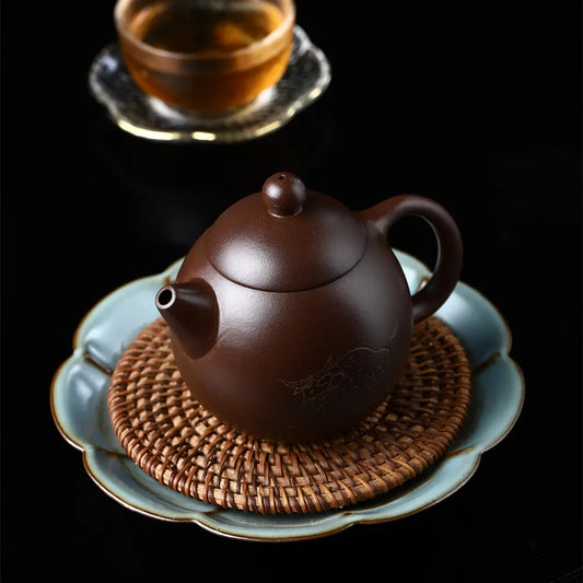250ML Small Capacity Real Handmade Yixing Kettle Raw Ore Duan Mud Clay Teapot Golden Teaware Kun Fu Zisha Tea Pot