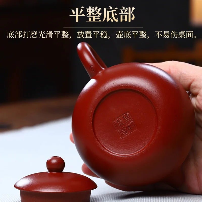 250ML Yixing Purple Clay Teapot Machine-made Xishi Tea Pot Raw Ore Dahongpao Quality Teaware Oolong Pu're Tea Set Filter Kettle