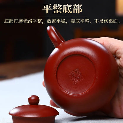 250ML Yixing Purple Clay Teapot Machine-made Xishi Tea Pot Raw Ore Dahongpao Quality Teaware Oolong Pu're Tea Set Filter Kettle
