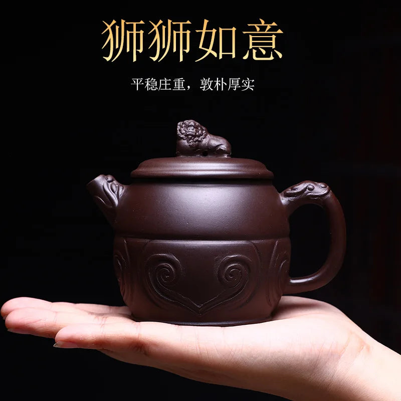 250ML Yixing Tea Pot Purple Clay Teapot Beauty Kettle Raw Ore Home Handmade Boutique Tea Set Authentic Tie Guanyin Drinkware
