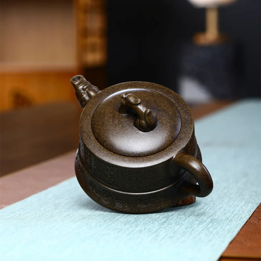 250cc Chinese Yixing Large Diameter High-end Purple Clay Teapot Famous Handmade Tea Pot Raw ore Mud Kettle Zisha Kungfu Tea Set