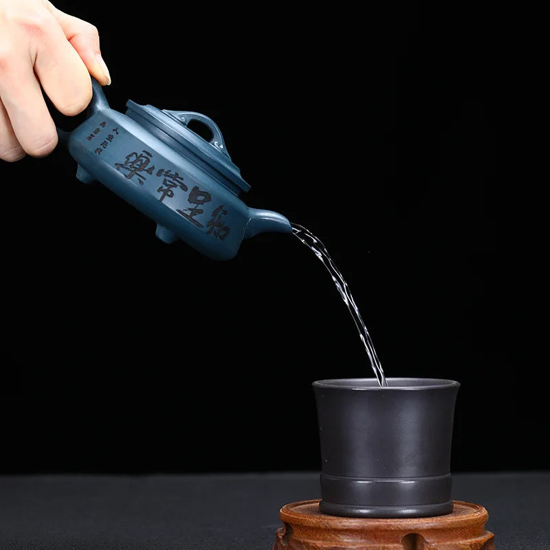 250cc Chinese Yixing Purple Clay Teapots Famous Artists Handmade Raw Ore Zisha Tea Pot Kettle High-end Tea Set Collection Gifts