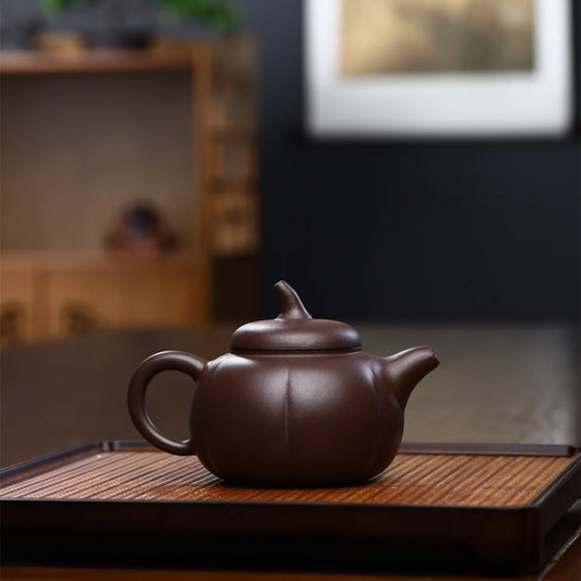 250cc Yixing Pumpkin Tea Pot Purple Clay Teapots Handmade Zisha Tea Set Authentic Teaware
