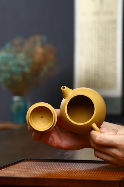 250cc Yixing Pure Handmade Purple Clay Pot Section Mud Raw Mine Duoqiu Pot Kung Fu Tea Set Household Tea Pot