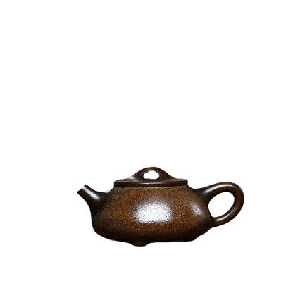 250cc Yixing Purple Clay Teapot Stone Scoop Tea Pot Beauty Kettle Raw Ore Handmade Teaware Tea Ceremony Gifts
