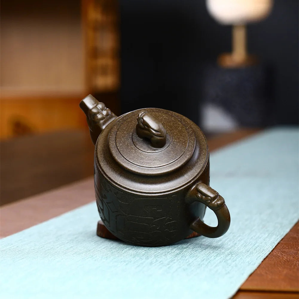 250cc Yixing handmade purple clay pot raw ore Zini Avenue to Jianhu drinking Pu'er kungfu tea set Chinese teapot