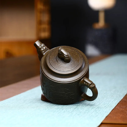 250cc Yixing handmade purple clay pot raw ore Zini Avenue to Jianhu drinking Pu'er kungfu tea set Chinese teapot
