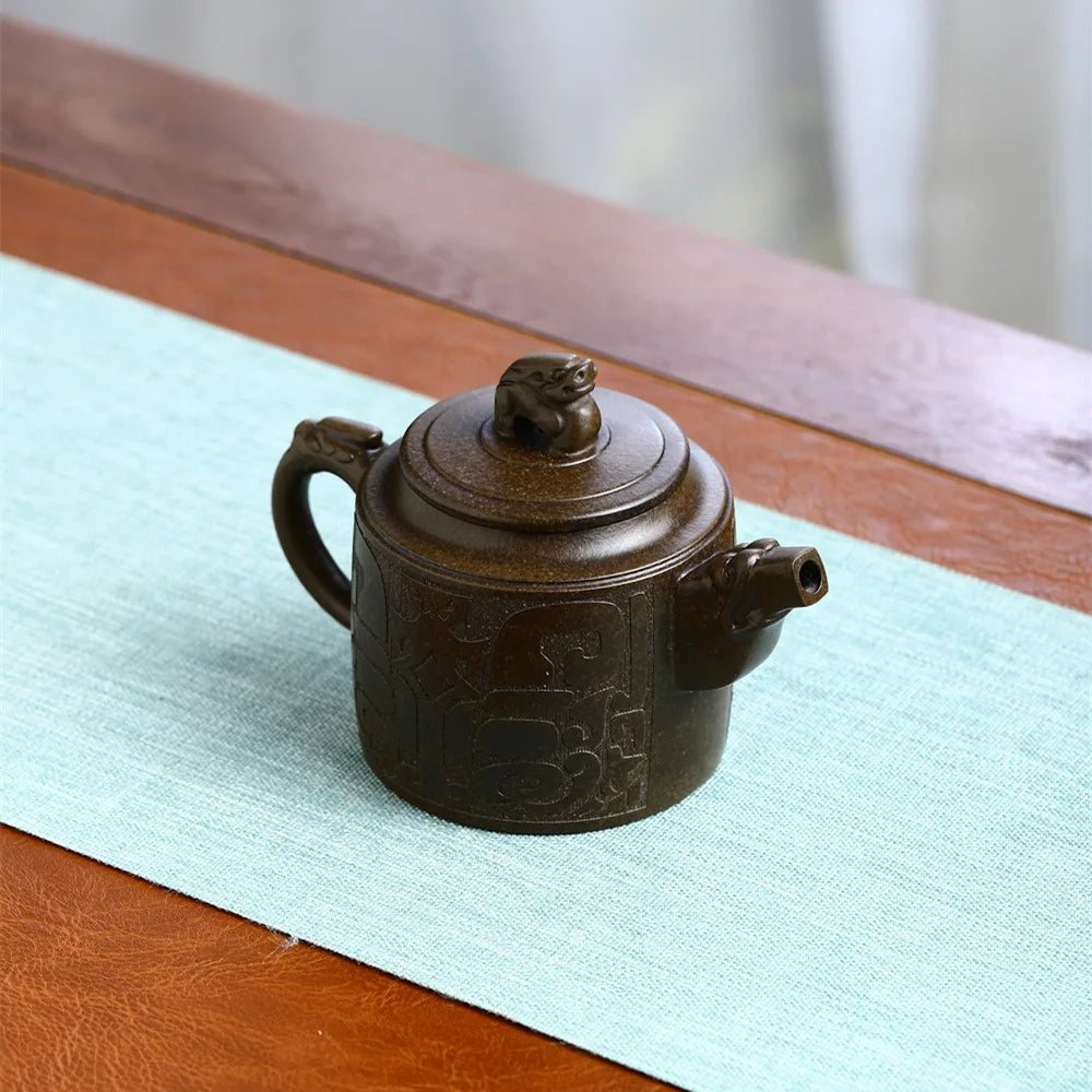250cc Yixing handmade purple clay pot raw ore Zini Avenue to Jianhu drinking Pu'er kungfu tea set Chinese teapot