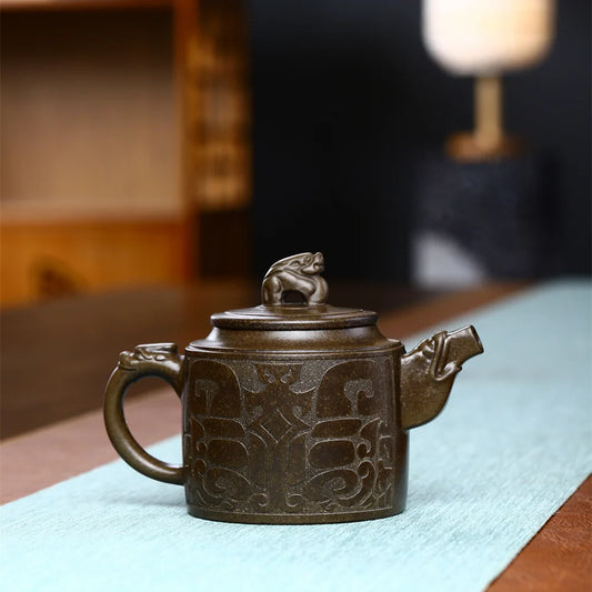 250cc Yixing handmade purple clay pot raw ore Zini Avenue to Jianhu drinking Pu'er kungfu tea set Chinese teapot