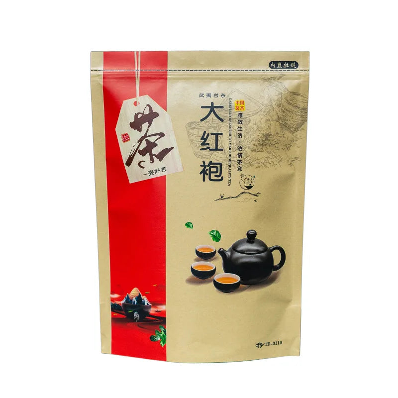 250g/500g Chinese Big Red Robe Tea Set Zipper Bags Wuyi Da Hong Pao Oolong Tea Recyclable Sealing No Packing Bag