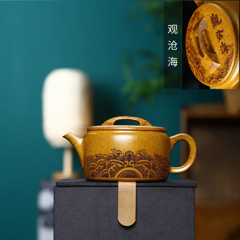 250ml Antique Yixing Purple Clay Tea Pot Raw Ore Section Mud Filter Teaware Handmade Customized Beauty Teapot Zisha Tea Infuser