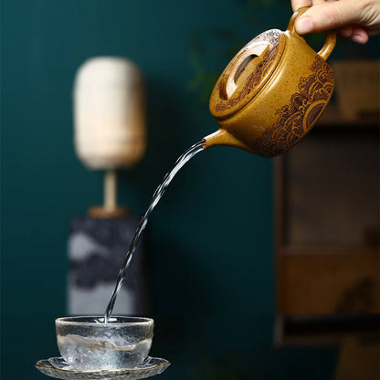250ml Antique Yixing Purple Clay Tea Pot Raw Ore Section Mud Filter Teaware Handmade Customized Beauty Teapot Zisha Tea Infuser