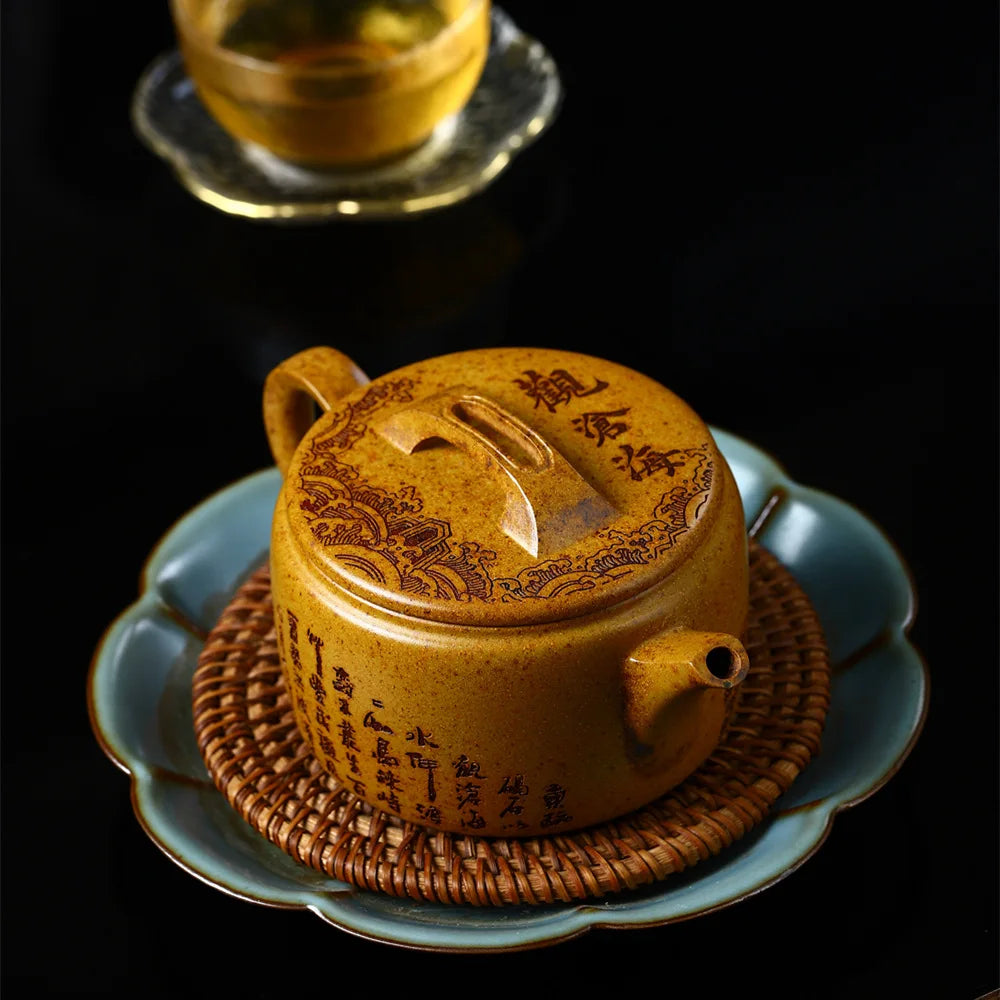 250ml Antique Yixing Purple Clay Tea Pot Raw Ore Section Mud Filter Teaware Handmade Customized Beauty Teapot Zisha Tea Infuser