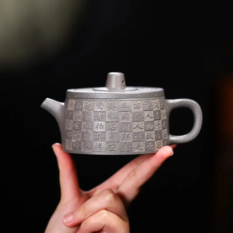 250ml Chinese Handmade Purple Clay Pot  Yixing Tea Pot Home  Gray Kung Fu Teaware Set