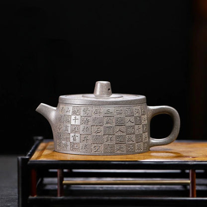 250ml Chinese Handmade Purple Clay Pot  Yixing Tea Pot Home  Gray Kung Fu Teaware Set