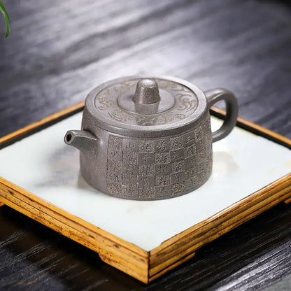 250ml Chinese Handmade Purple Clay Pot  Yixing Tea Pot Home  Gray Kung Fu Teaware Set