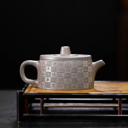 250ml Chinese Handmade Purple Clay Pot  Yixing Tea Pot Home  Gray Kung Fu Teaware Set
