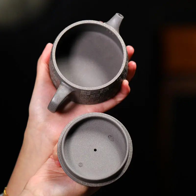 250ml Chinese Handmade Purple Clay Pot  Yixing Tea Pot Home  Gray Kung Fu Teaware Set