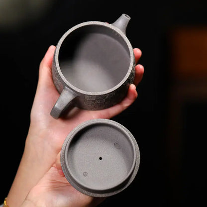 250ml Chinese Handmade Purple Clay Pot  Yixing Tea Pot Home  Gray Kung Fu Teaware Set