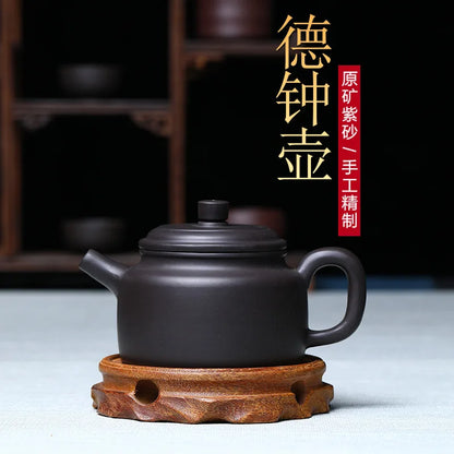 250ml Chinese Yixing Purple Clay Teapot Famous Handmade High-end Xishi Tea Pot Hand Carved Kettle Zisha Tea Set Collection