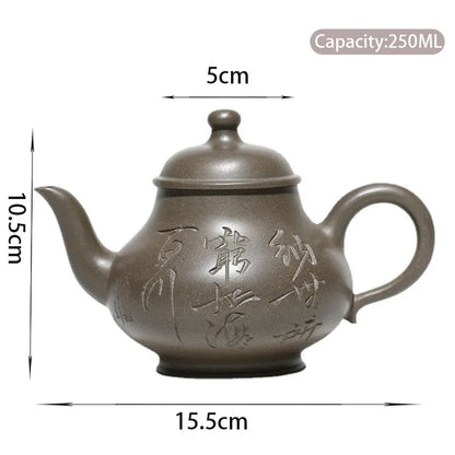 250ml Chinese Yixing Purple Clay Teapots Famous Handmade Tea Pot Raw Ore Section Mud Beauty Kettle Authentic Zisha Tea Set