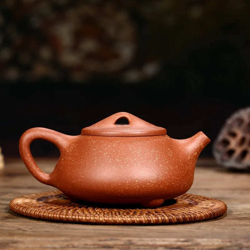 250ml Chinese Yixing Stone LadleTea Pot Kungfu Hand Teapots Black Tea JinJun Mei Tea Set Dragon Blood Sand Teaware