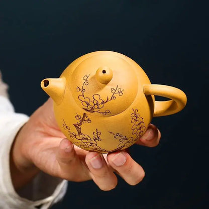 250ml  Chinese Yixing Teapot Handmade Kettle Ball Hole Filter Purple Clay Tea Pot Flower Teaware Kung Fu Teaset