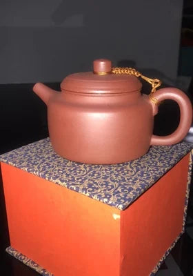 250ml Free Shipping Yixing Purple Clay Teapot German Clock Pot Chinese Raw Ore Clear Cement Zisha Tea Pots