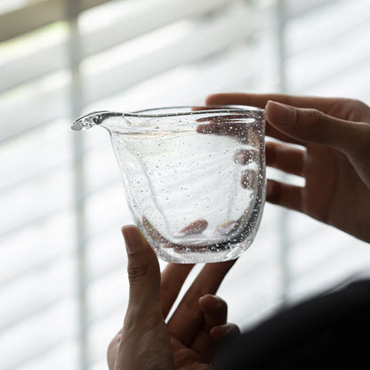 250ml Japanese Glass Tea Pitcher Creative Bubble Fair Cup Thicken Crystal Cha Hai Household Justice Cup for Teaware Supplies