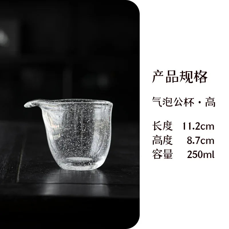250ml Japanese Glass Tea Pitcher Creative Bubble Fair Cup Thicken Crystal Cha Hai Household Justice Cup for Teaware Supplies