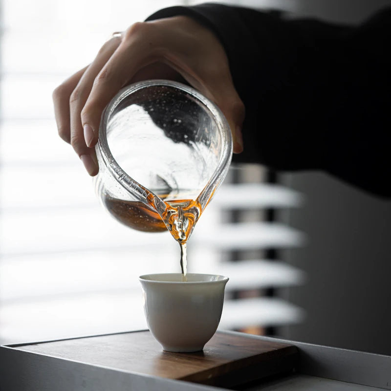 250ml Japanese Glass Tea Pitcher Creative Bubble Fair Cup Thicken Crystal Cha Hai Household Justice Cup for Teaware Supplies