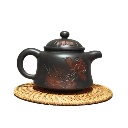 250ml Jianshui Purple Clay Handmade Lotus Carving Tea Pot(Not Yixing Zisha) Kung Fu Tea Set Drinkware Tea Ceremony