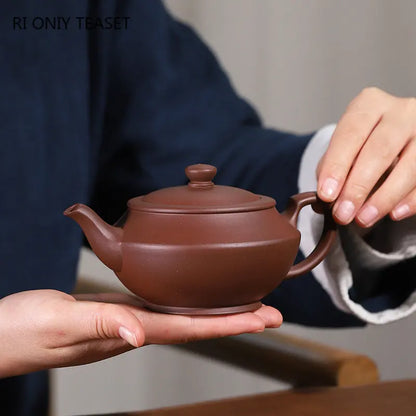 250ml Yixing High-end Purple Clay Teapots Handmade Tea Pot Raw Ore Old Purple Mud Beauty Kettle Zisha Tea Set Collection Gifts