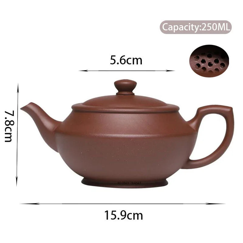 250ml Yixing High-end Purple Clay Teapots Handmade Tea Pot Raw Ore Old Purple Mud Beauty Kettle Zisha Tea Set Collection Gifts