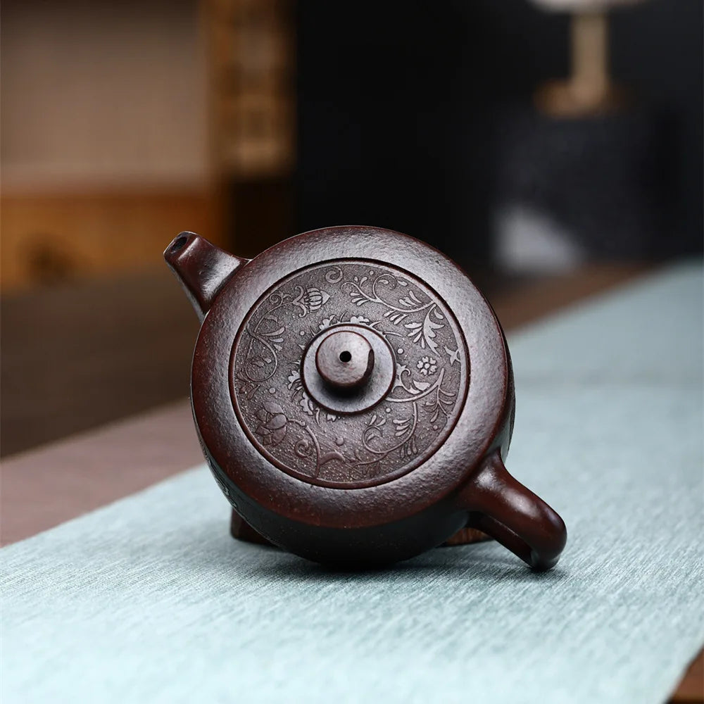 250ml Yixing Purple Clay Tea Pot Hand-painted Dragon Pattern Beauty Teapot Chinese Zisha Tea Set Custom Tradition Filter Kettle