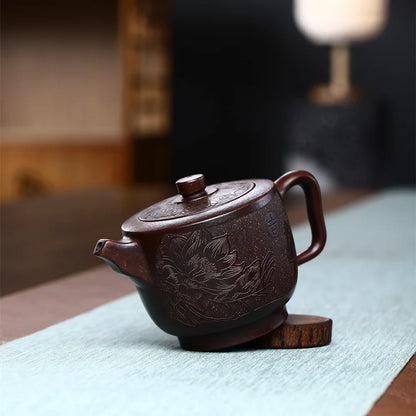 250ml Yixing Purple Clay Tea Pot Hand-painted Dragon Pattern Beauty Teapot Chinese Zisha Tea Set Custom Tradition Filter Kettle