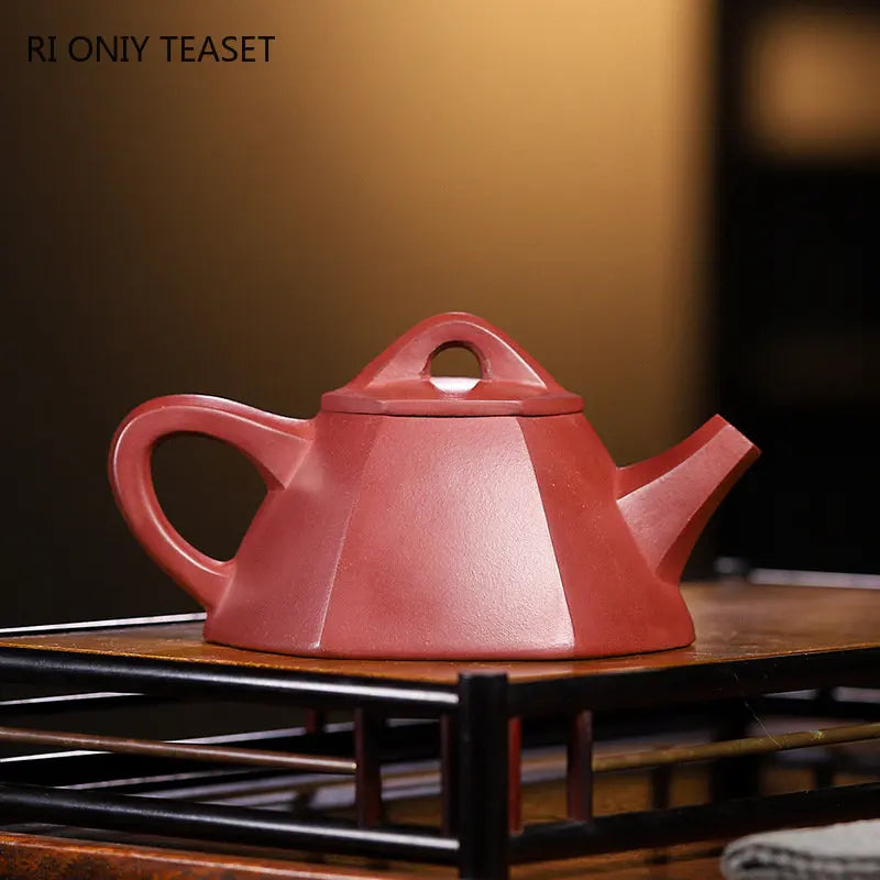 250ml Yixing Purple Clay Teapots Famous Artists Handmade Tea Pot Raw Ore Dragon Blood Sand Kettle Chinese Zisha Tea Set Teaware
